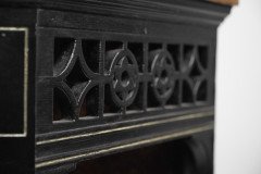 Aesthetic Movement Part Ebonised Side Cabinet with Carved & Gilt Sunflower Florets - Thumbnail 17