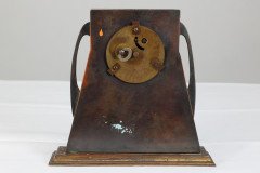 Glasgow School Patinated Brass Clock with Mother-of-Pearl Inlay c.1900 - Thumbnail 4