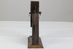Glasgow School Patinated Brass Clock with Mother-of-Pearl Inlay c.1900 - Thumbnail 6