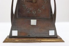 Glasgow School Patinated Brass Clock with Mother-of-Pearl Inlay c.1900 - Thumbnail 10