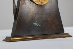 Glasgow School Patinated Brass Clock with Mother-of-Pearl Inlay c.1900 - Thumbnail 15