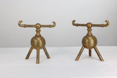 Christopher Dresser for Benham & Froud, Aesthetic Movement Brass Fire Dogs - Thumbnail 3