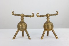 Christopher Dresser for Benham & Froud, Aesthetic Movement Brass Fire Dogs - Thumbnail 4