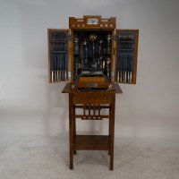 WMF. A Stunning Rare Cutlery Service for 12 Persons in Original Stylised Secessionist Oak Cabinet - Thumbnail 2