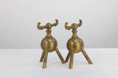 Christopher Dresser for Benham & Froud, Aesthetic Movement Brass Fire Dogs - Thumbnail 5