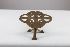 Margaret Gilmour Attributed, a Good Glasgow School Brass Trivet with Celtic Details - Thumbnail 5