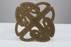 Margaret Gilmour, attributed. A Good Glasgow School Brass Trivet with Celtic Details - Thumbnail 6