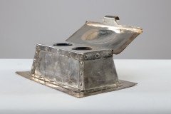 Arts & Crafts Hammered Electro-Plated Double Inkstand, by a J Seward - Thumbnail 3