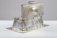 Arts & Crafts Hammered Electro-Plated Double Inkstand, by a J Seward - Thumbnail 6
