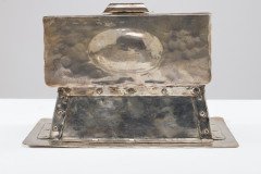 Arts & Crafts Hammered Electro-Plated Double Inkstand, by a J Seward - Thumbnail 7