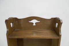 Liberty & Co., a Slim Arts & Crafts Oak Bookcase with Stylised Floral Cut-outs - Thumbnail 3