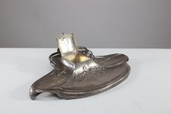 WMF. Secessionist Art Nouveau Pewter Inkstand of Rectangular Organic Flowing Form - Thumbnail 2