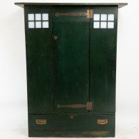 C. R. Mackintosh Guthrie & Wells, Glasgow School Stained Green Cypress Wardrobe