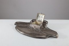 WMF. Secessionist Art Nouveau Pewter Inkstand of Rectangular Organic Flowing Form - Thumbnail 11