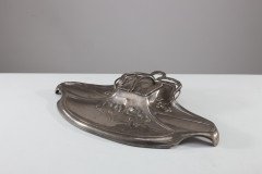 WMF. Secessionist Art Nouveau Pewter Inkstand of Rectangular Organic Flowing Form - Thumbnail 8