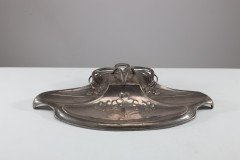 WMF. Secessionist Art Nouveau Pewter Inkstand of Rectangular Organic Flowing Form - Thumbnail 9