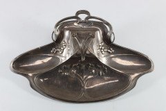 WMF. Secessionist Art Nouveau Pewter Inkstand of Rectangular Organic Flowing Form - Thumbnail 14