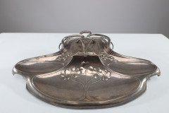 WMF. Secessionist Art Nouveau Pewter Inkstand of Rectangular Organic Flowing Form - Thumbnail 10