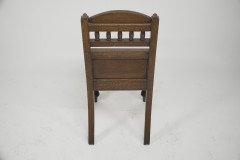 A Pair of Substantial Gothic Revival Oak Hall Chairs with Period Tiles - Thumbnail 5