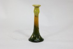 Bretby Pottery, attributed. A Green & Yellow Glaze Candlestick - Thumbnail 2