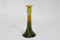 Bretby Pottery, attributed. A Green & Yellow Glaze Candlestick - Thumbnail 3