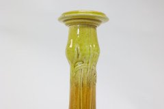 Bretby Pottery Attributed, Green and Yellow Glazed Candlestick c.1900 - Thumbnail 7