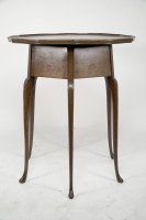 W. J. Neatby a Pair of Arts & Crafts Mahogany Side Tables with Inlaid Floral Tops - Thumbnail 3