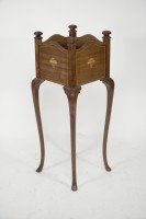 W. J. Neatby a Pair of Arts & Crafts Mahogany Side Tables with Inlaid Floral Tops - Thumbnail 9