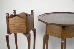 W. J. Neatby a Pair of Arts & Crafts Mahogany Side Tables with Inlaid Floral Tops - Thumbnail 13