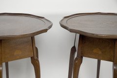 W. J. Neatby a Pair of Arts & Crafts Mahogany Side Tables with Inlaid Floral Tops - Thumbnail 14
