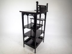 Anglo-Japanese Ebonized Display Shelves with Pagoda Sides & Fret Work Decoration - Thumbnail 5