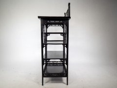 Anglo-Japanese Ebonized Display Shelves with Pagoda Sides & Fret Work Decoration - Thumbnail 6