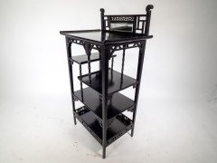 Anglo-Japanese Ebonized Display Shelves with Pagoda Sides & Fret Work Decoration - Thumbnail 7