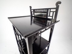 Anglo-Japanese Ebonized Display Shelves with Pagoda Sides & Fret Work Decoration - Thumbnail 9