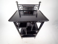 Anglo-Japanese Ebonized Display Shelves with Pagoda Sides & Fret Work Decoration - Thumbnail 11