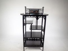 Anglo-Japanese Ebonized Display Shelves with Pagoda Sides & Fret Work Decoration - Thumbnail 12