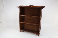 Wylie & Lochhead Attributed, an Arts & Crafts Oak Bookcase with Ying-Yang Detail to the Top & Adjustable Shelves - Thumbnail 3