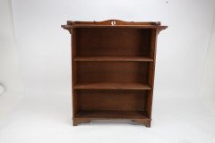 Wylie & Lochhead Attributed, Arts & Crafts Oak Bookcase with Ying-Yang Detail to the Top & Adjustable Shelves - Thumbnail 2