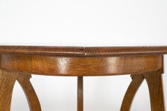 Gustave Serrurier-Bovy Style, Oak Secessionist Side Table with Hexagonal Top - Thumbnail 8