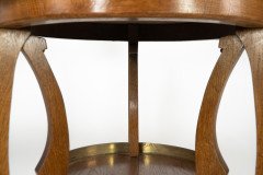 Gustave Serrurier-Bovy Style, Oak Secessionist Side Table with Hexagonal Top - Thumbnail 9