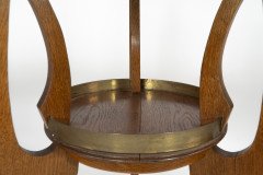 Gustave Serrurier-Bovy Style, Oak Secessionist Side Table with Hexagonal Top - Thumbnail 10