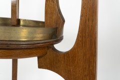 Gustave Serrurier-Bovy Style, Oak Secessionist Side Table with Hexagonal Top - Thumbnail 11