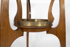 Gustave Serrurier-Bovy Style, Oak Secessionist Side Table with Hexagonal Top - Thumbnail 13