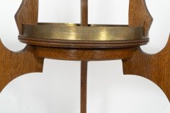 Gustave Serrurier-Bovy Style, Oak Secessionist Side Table with Hexagonal Top - Thumbnail 14