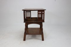 Liberty & Co. Arts & Crafts Oak Revolving Bookcase Table on Square Turned Legs - Thumbnail 4