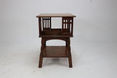 Liberty & Co. Arts & Crafts Oak Revolving Bookcase Table on Square Turned Legs - Thumbnail 6
