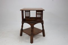 Liberty & Co. Arts & Crafts Oak Revolving Bookcase Table on Square Turned Legs - Thumbnail 7