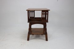 Liberty & Co. Arts & Crafts Oak Revolving Bookcase Table on Square Turned Legs - Thumbnail 9