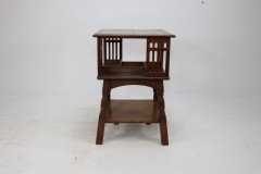 Liberty & Co. Arts & Crafts Oak Revolving Bookcase Table on Square Turned Legs - Thumbnail 11