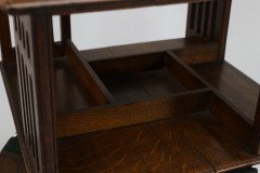 Liberty & Co. Arts & Crafts Oak Revolving Bookcase Table on Square Turned Legs - Thumbnail 14
